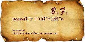Bodnár Flórián névjegykártya