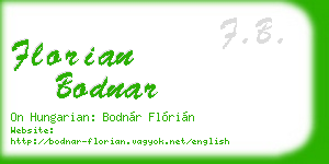 florian bodnar business card